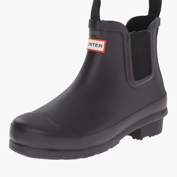 Hunter Classic Black Ankle Boots Women's Original Chelsea Waterproof Rain Boot